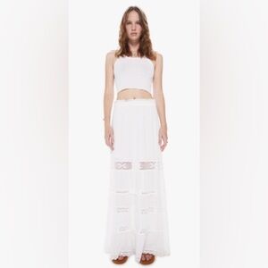 ‼️RARE‼️🎸MARIA CHER🎸🔥NWT🔥Coral Maxi Skirt in White— S